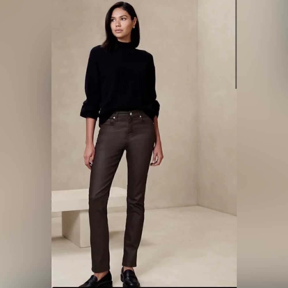Banana Republic Factory High Rise Slim Coated Jeans